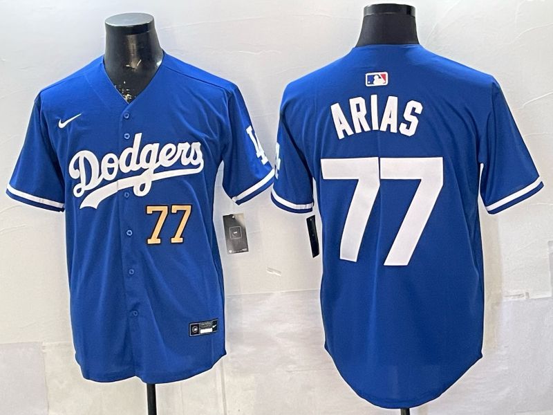 Men 2026 Los Angeles Dodgers #77 Arias Blue Game Nike MLB Jersey style 02->los angeles dodgers->MLB Jersey